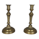 Pair of fluted bronze candlesticks Louis XVI period 27 cm