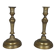 Pair of fluted bronze candlesticks Louis XVI period 27 cm