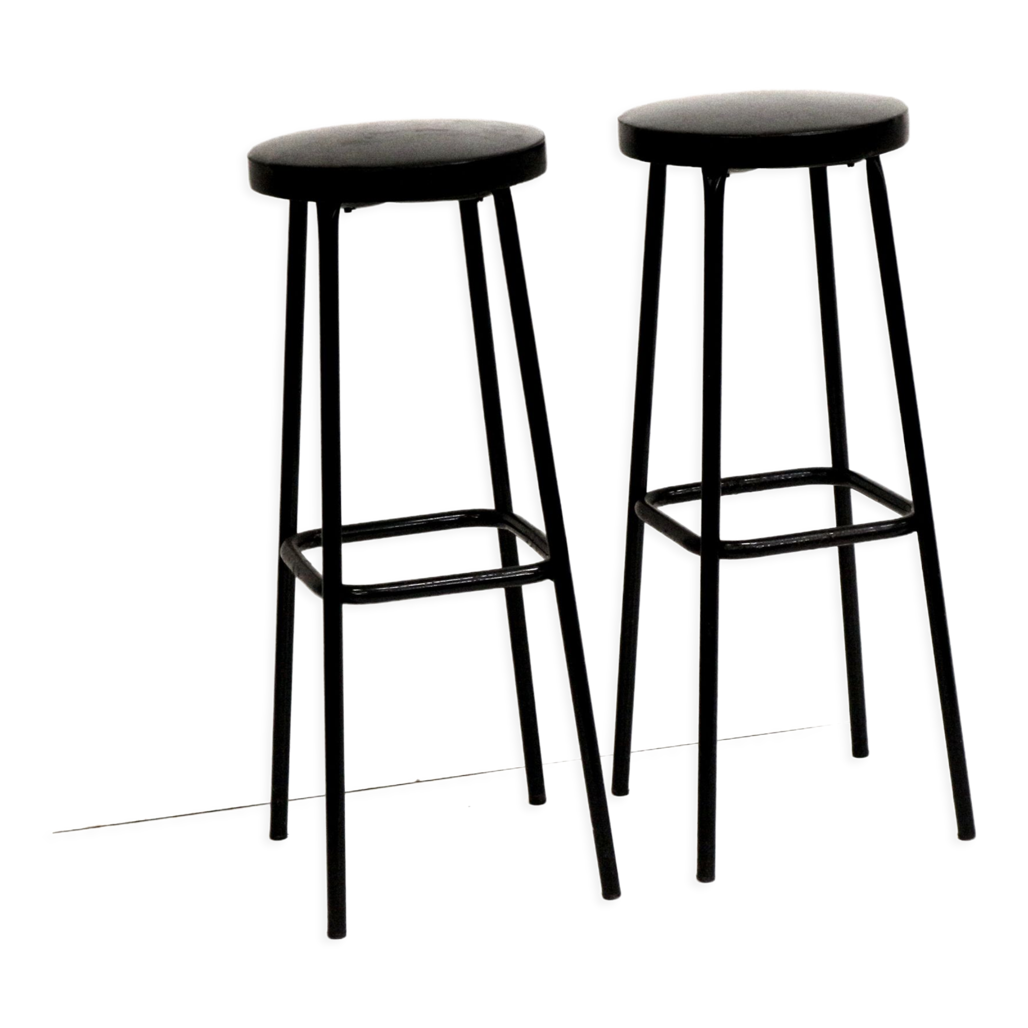 Tabourets Empilables YMYNY - Lot De 4 | Bois Naturel & Antidérapants | 27x27x45cm | Pour Cuisine, Bureau