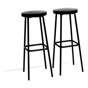 Lot de 2 tabourets de bar ronds