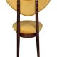 Yellow velvet heart-shaped chair, walnut wood, mid-century, Poland, 1960s.