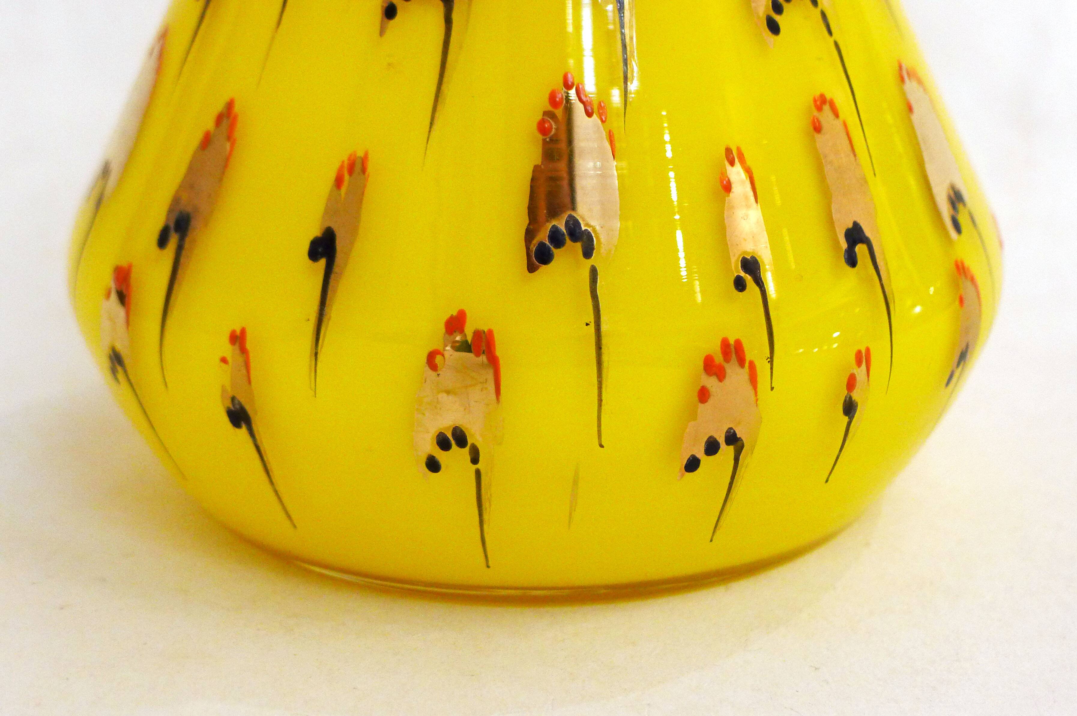 Yellow opaline Art Deco vase