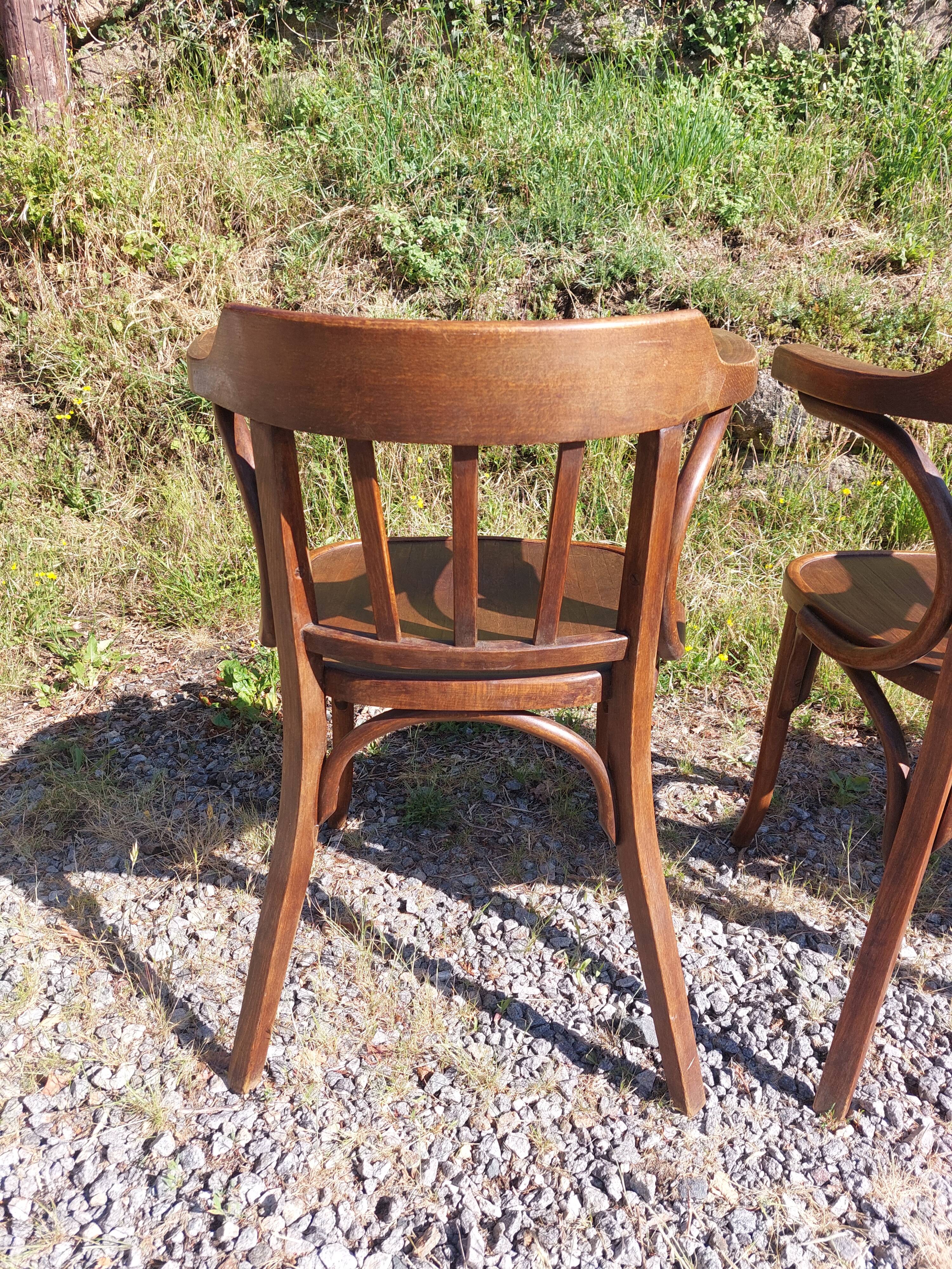 4 fauteuils Baumann en bois courbé