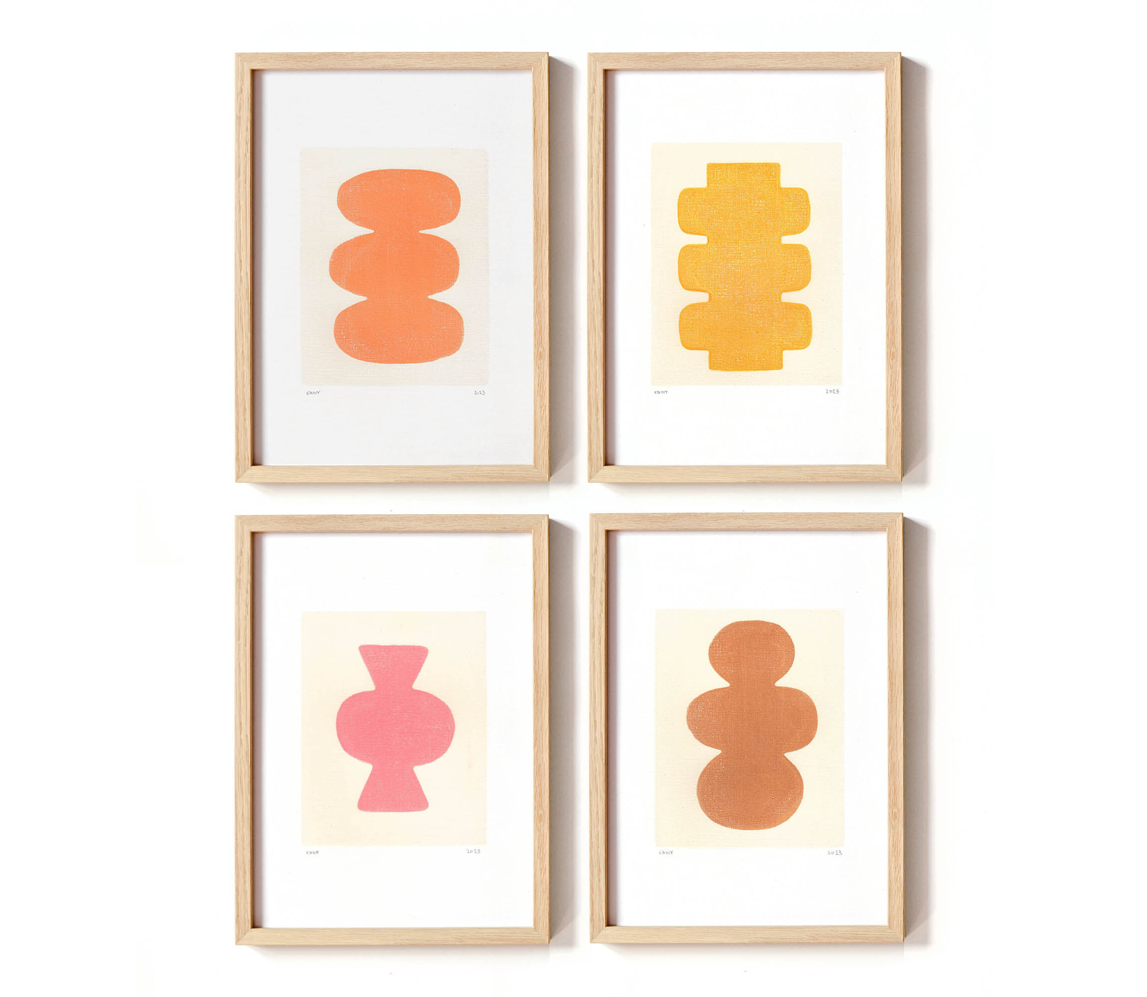 Lost abstract painting on paper signed Eawy