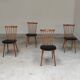 Lot de 4 chaises Baumann Menuet pieds compas skaï noir