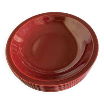 Set of 5 mid-century calotte plates from Longchamp, 1970.