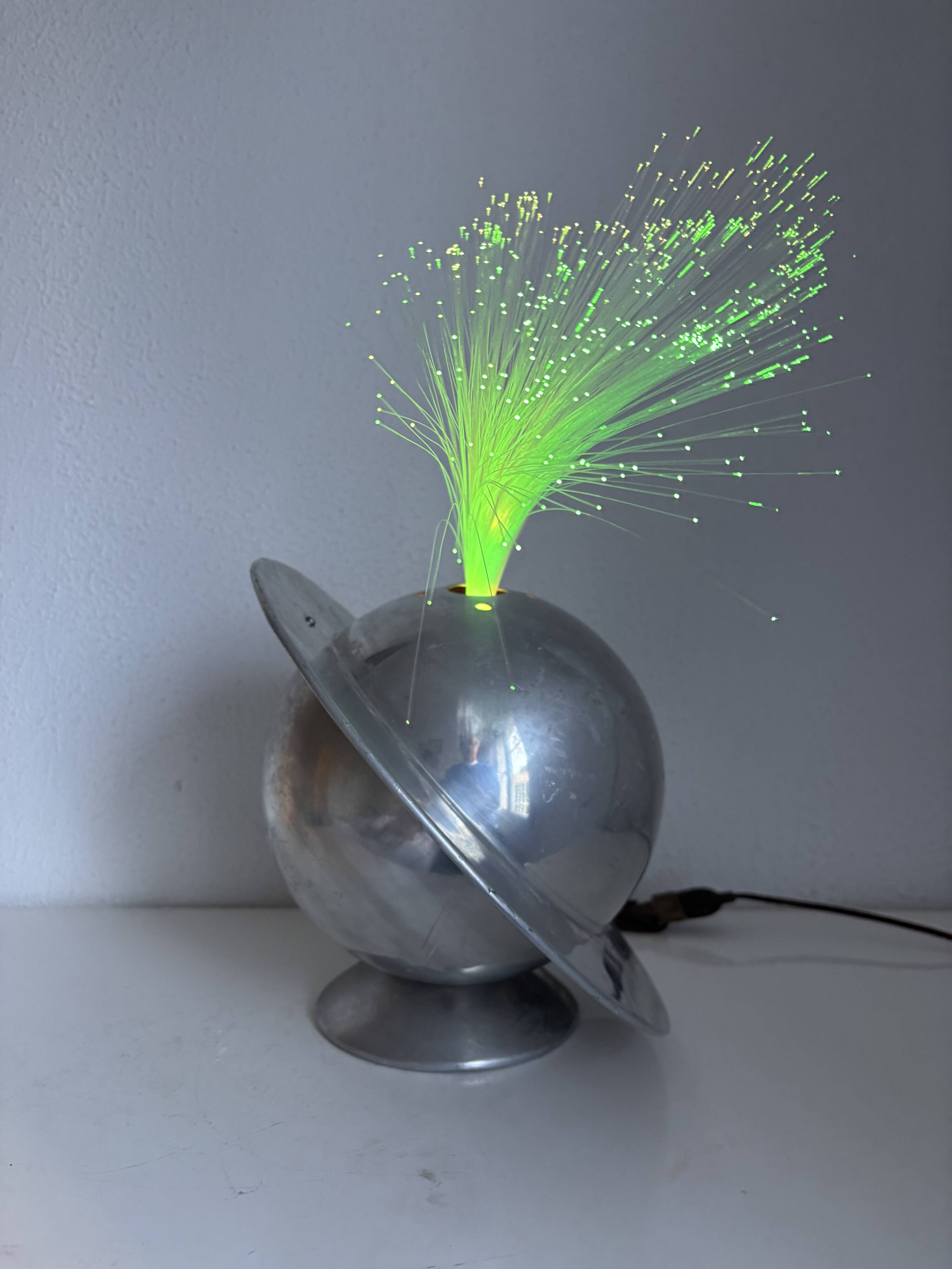 Rare French fibre optic lamp "La Sphérique" from the 1970s Space Age.