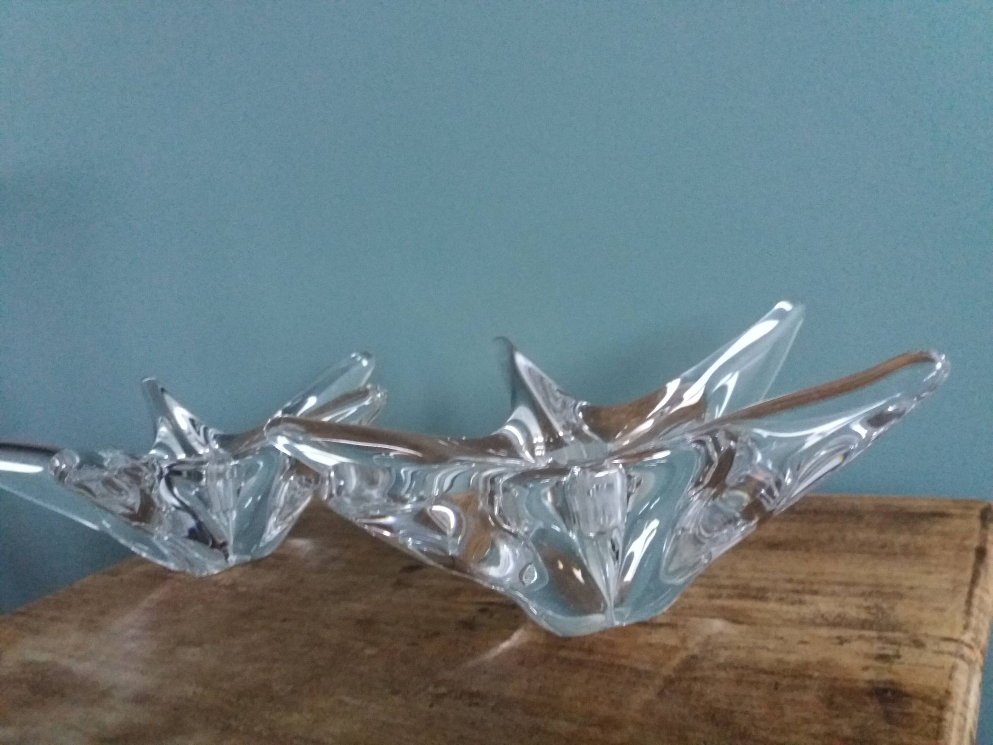 Bougeoirs cristal Daum France étoile de mer