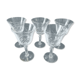 Lot de 5 verres en verre ciselé