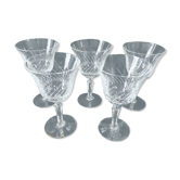 Lot de 5 verres en verre ciselé