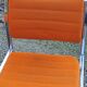 Set of 6 designer chairs from the 70s orange fabrics and chrome tubes