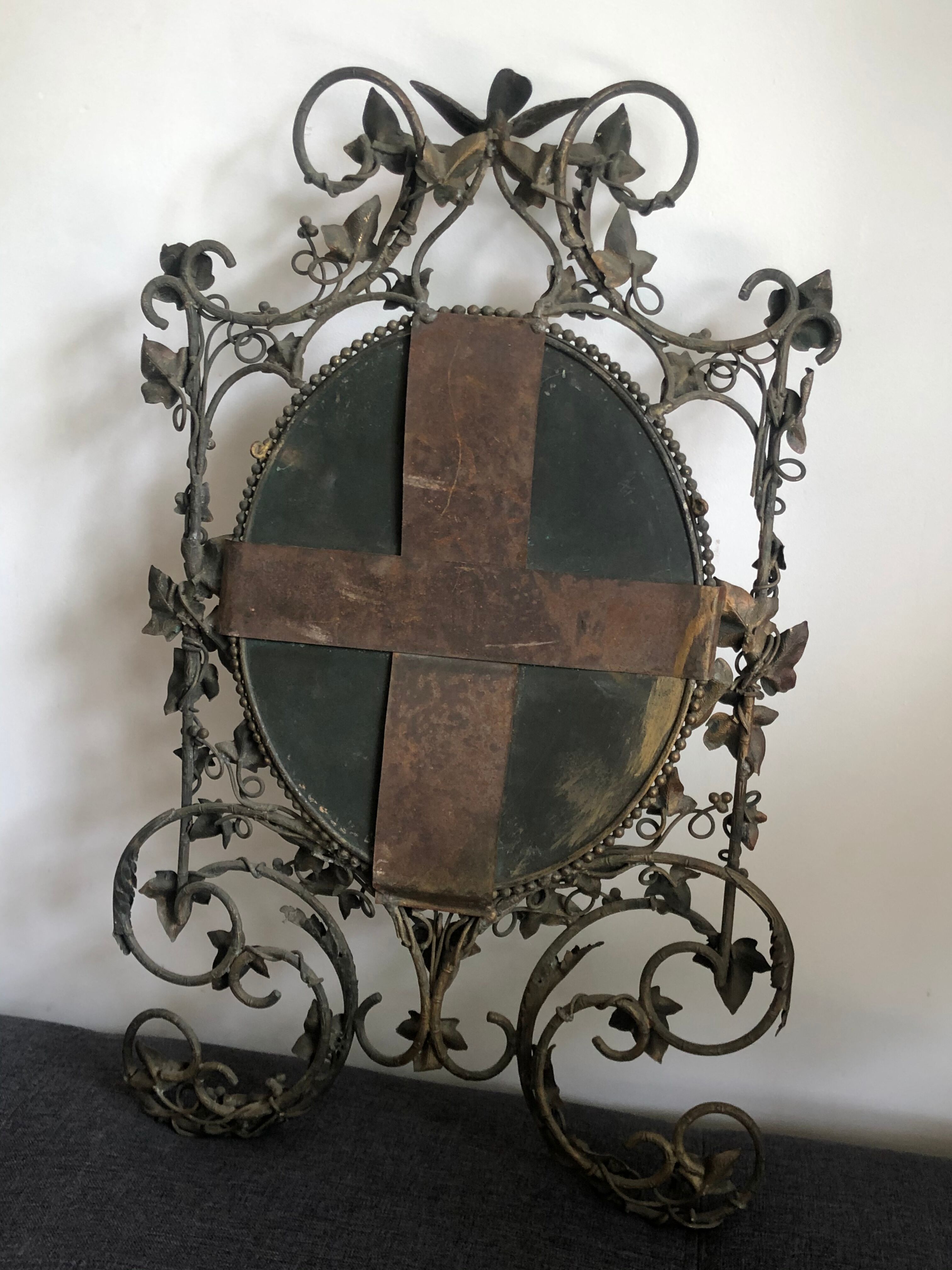 Brass Mirror Decorated With Vines 53x34cm Selency