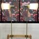 Paire de grandes lampes modulables industrielles 1950.
