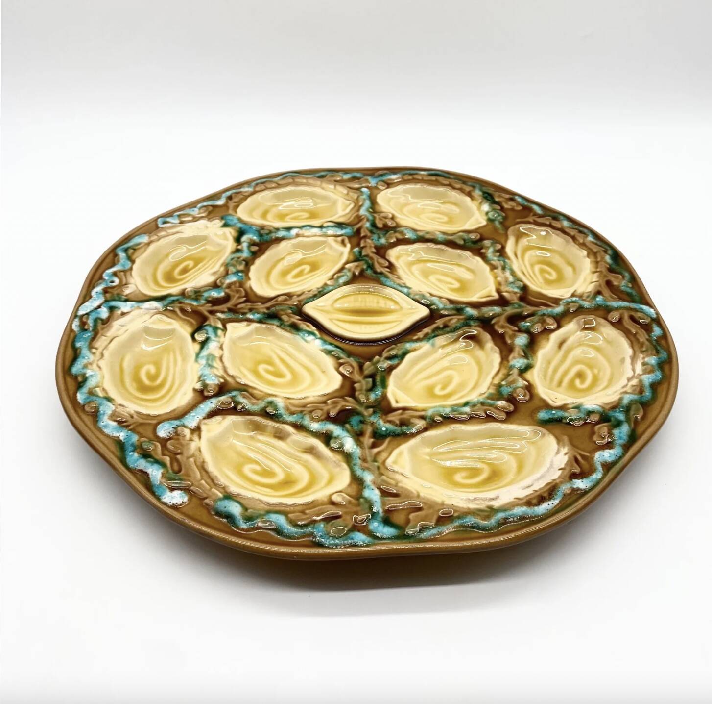 Large “Blue & Yellow” slip dish – 1950s