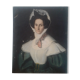 Old portrait painting oil on canvas "lady with lace cap" 19th