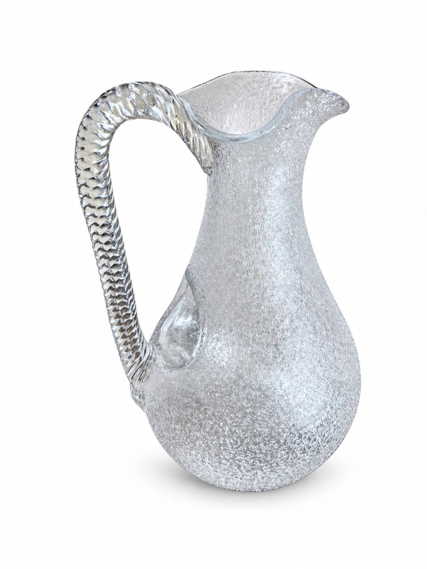 Pichet à glace en cristal givré Baccarat.