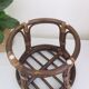 Vintage rattan ottoman, bamboo 70s with its cushion