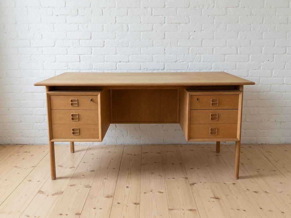 Oak Executive Desk By Arne Vodder From Brouer Møbelfabrik, Denmark, 1960s