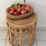 Pretty coffee table, stool, or peacock rattan bedside