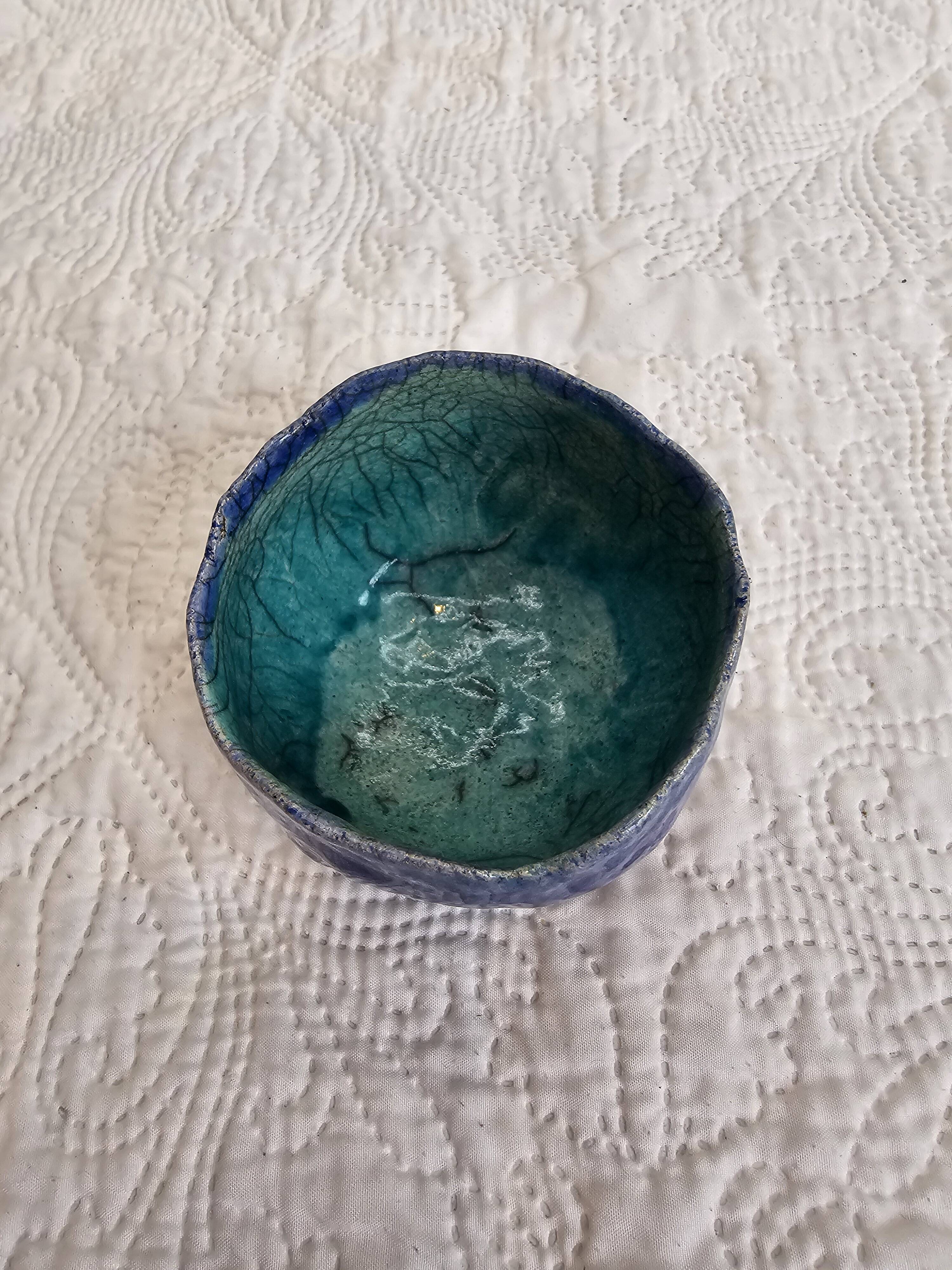 Vintage blue handmade bowl