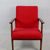 Chaise longue vintage en velours rouge, années 1970