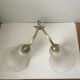 Double wall lamp in bronze and tulips in frosted glass
