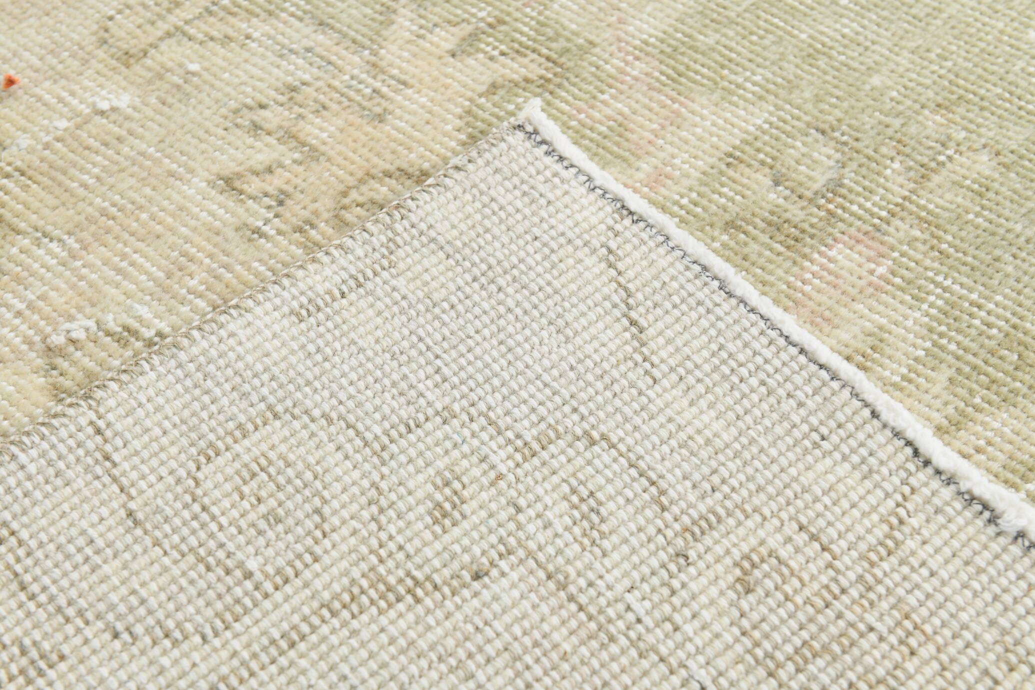 5x8 Green Cream Oriental Turkish Vintage Rug,  142x240Cm