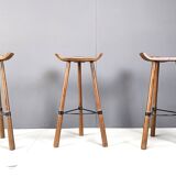 Mid century brutalist bar stools - set of 3, 1960s