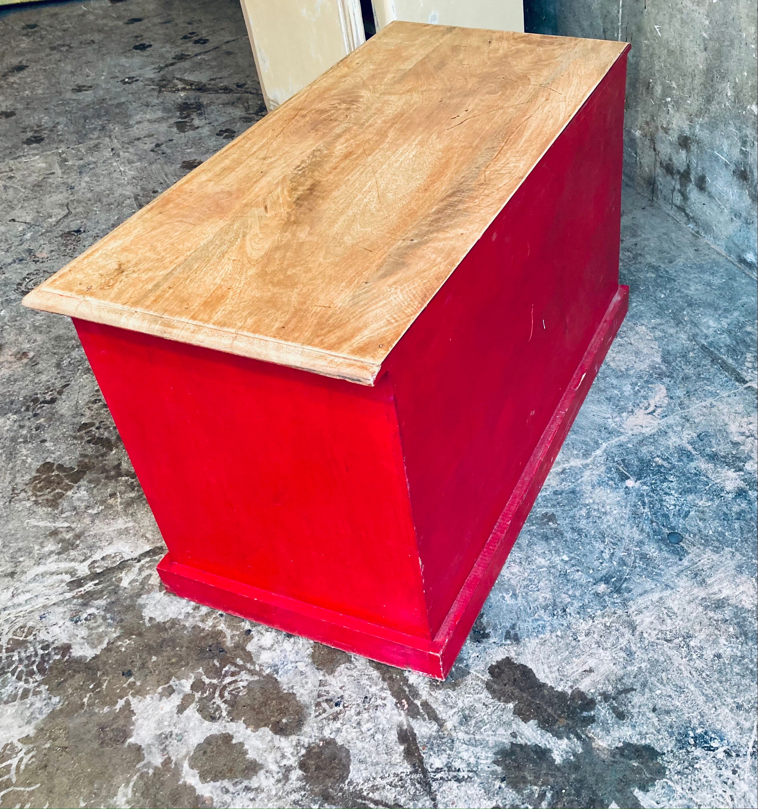 Bright red chest of drawers