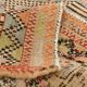 Tapis Kilim tribal en laine rouge pâle et vert (6 x 10 po), 189 x 300 cm