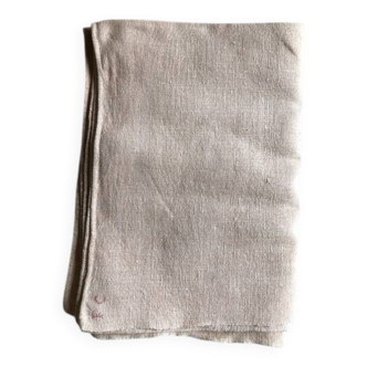 Nappe De Vendange Ancienne En Pur Chanvre Teintée Rose Thé