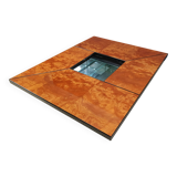 Vintage burl wood hidden bar coffee table, 1970s