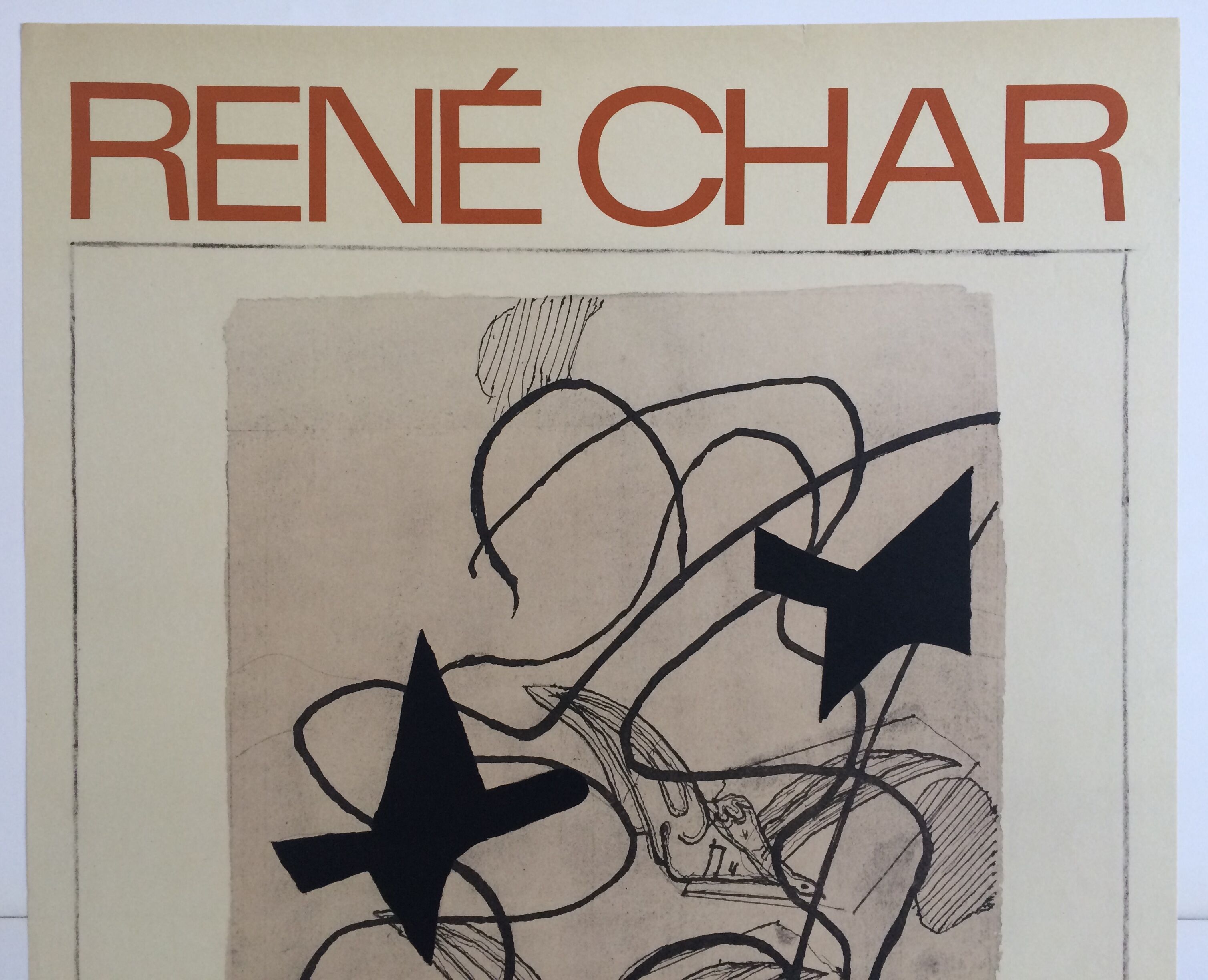 Georges braque, rené char / fondation maeght, 1971. original exhibition poster