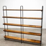 Industrial shelf in solid wood and metal