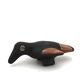 Black and brown folk bird in ceramic, Mexico Peru 1970s