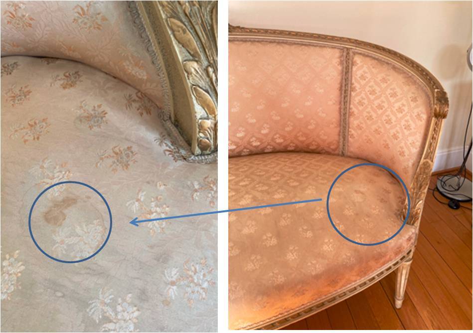 Louis XVI ivory and gold basket bench