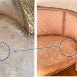Louis XVI ivory and gold basket bench