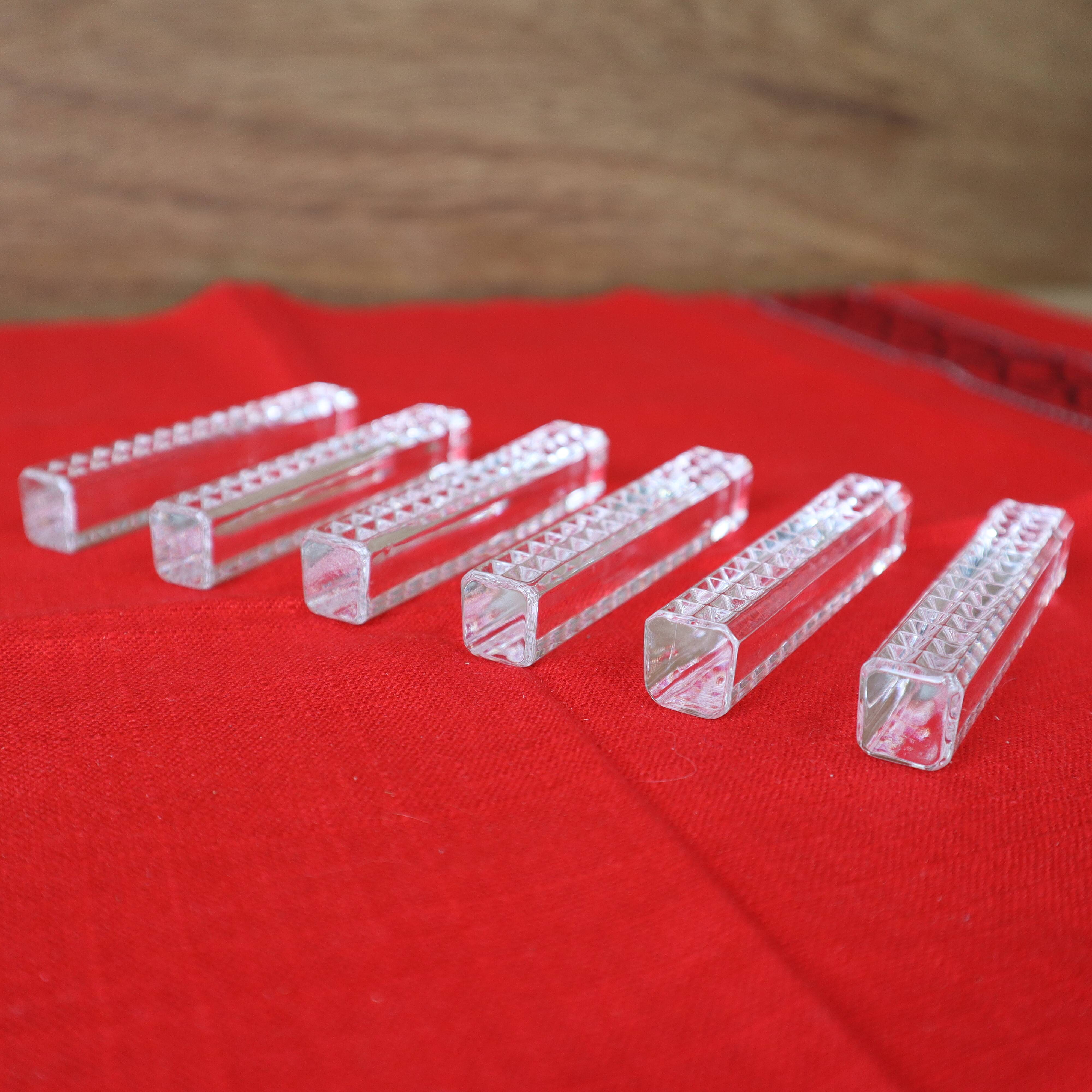 6 "diamond" knife holders in Arques crystal