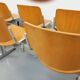 Suite of 4 vintage Giancarlo Piretti benches for Castelli in wood and aluminum