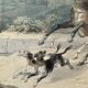 Old orientalist painting, Sebastia, after David Roberts 20th century