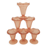 Rosaline style pink glass ice cream cups