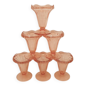 Rosaline style pink glass ice cream cups