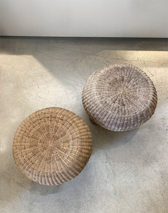 Rattan poufs