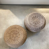 Rattan poufs