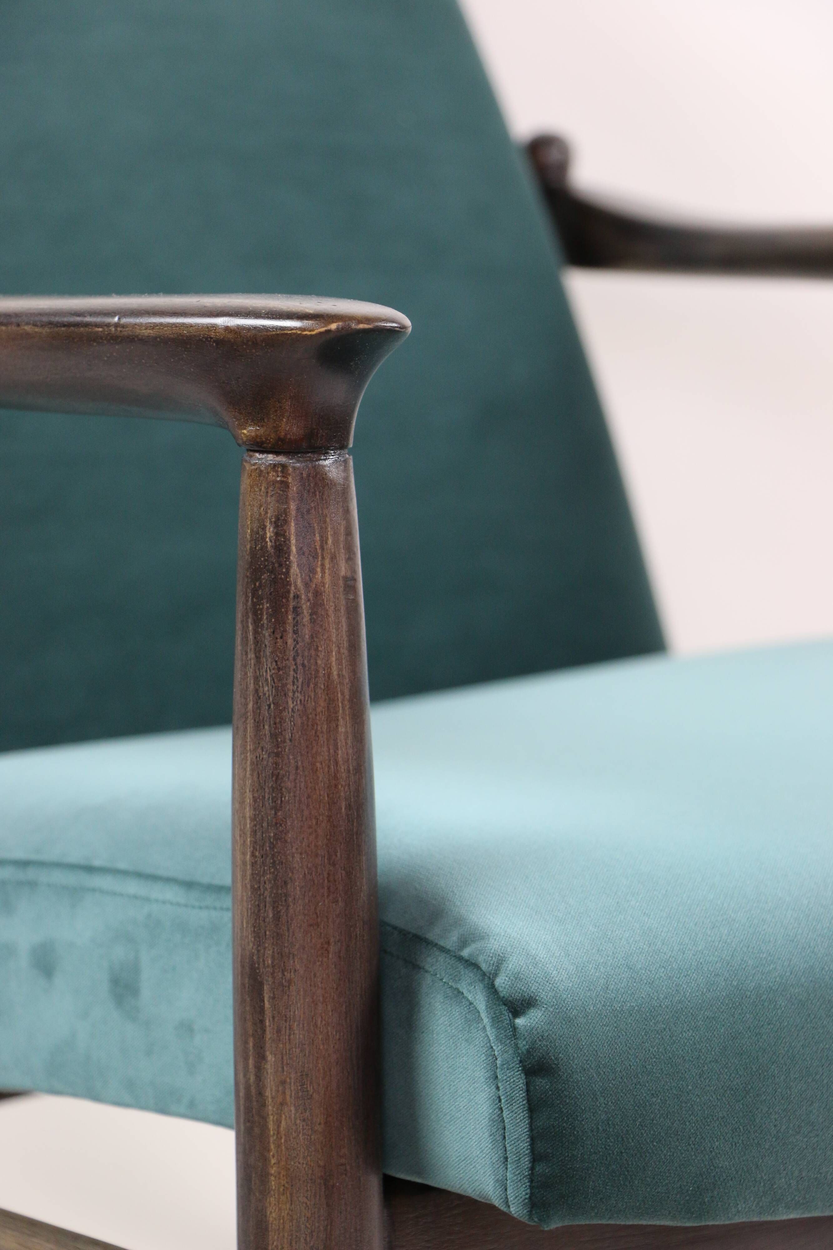 Fauteuil en velours vintage par Edmund Homa années 1970