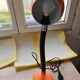 Vintage orange pop desk lamp with a flexible gooseneck - 1970s