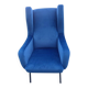 Chair with blue velvet backrest, 1960s