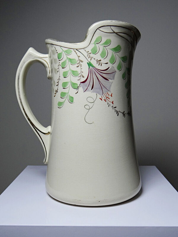 Grand broc de toilette ancien faïence Hamage Moulin des Loups