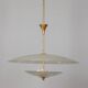 Lustre vintage années 40 en cristal décoré et laiton design italien