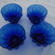 4 bols verre bleu cobalt
